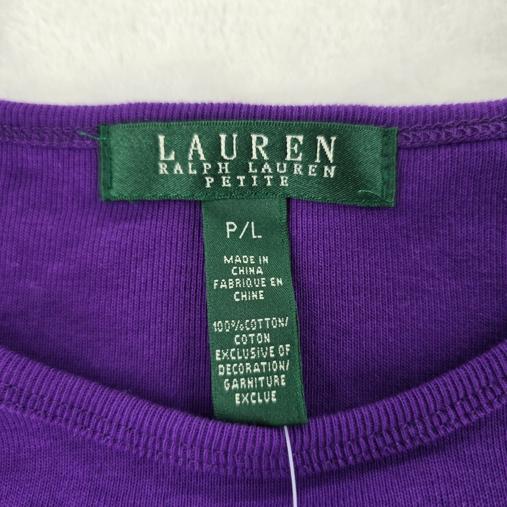 Lauren Ralph Lauren Top Womens PL Long Sleeve Tee Purple Magenta Lot of 2 NWT - Picture 9 of 16